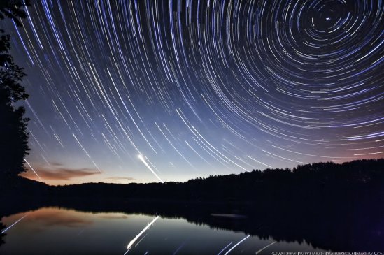 Star trails over my favorite place in the world, the family lakehouse in Wisconsin.