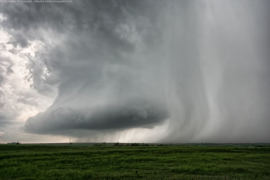 Timken, Kansas storm wraps up into a liberty bell shaped updraft during the April 14 2012 tornado outbreak. 