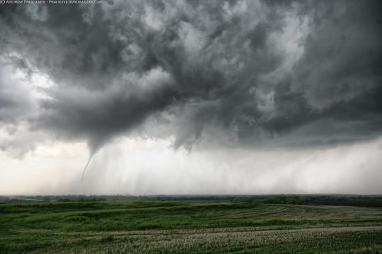 Rope tornado near Timken, Kansas early on during the April 14 2012 tornado outbreak. 